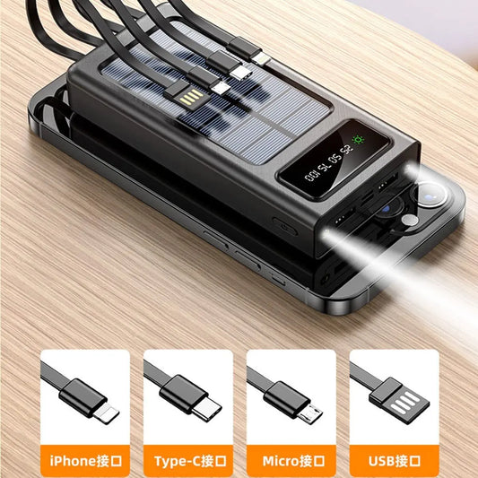 Portable charger solar power bank 12000mah/20000mah large capacity