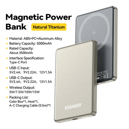 Wireless Power Bank Magnetic 20W 5000mAh Portable Fast Charging External Battery for Magsafe For iPhone 17 16 15 14