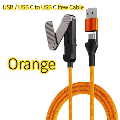 USB Type C Flat Charger Charging Cable C Kick Cable Stand Invisible