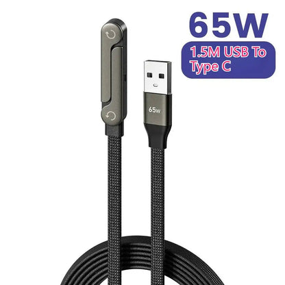 USB Type C Flat Charger Charging Cable C Kick Cable Stand Invisible