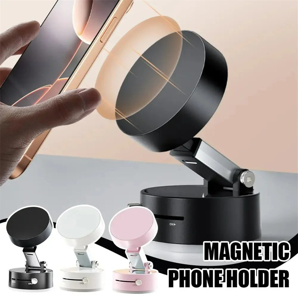 VoltEdge™ Mini Vacuum Suction Magnetic Car Phone Holder | 360° MagSafe Dashboard & Windshield Mount