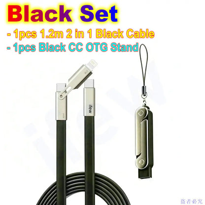 USB Type C Flat Charger Charging Cable C Kick Cable Stand Invisible