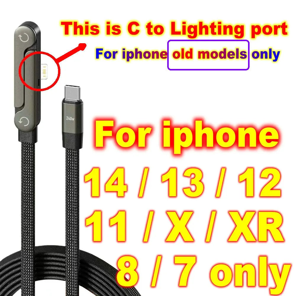 USB Type C Flat Charger Charging Cable C Kick Cable Stand Invisible