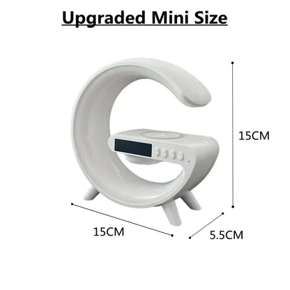 Wireless Charger Stand Pad RGB G Light Alarm Clock Speaker For iPhone