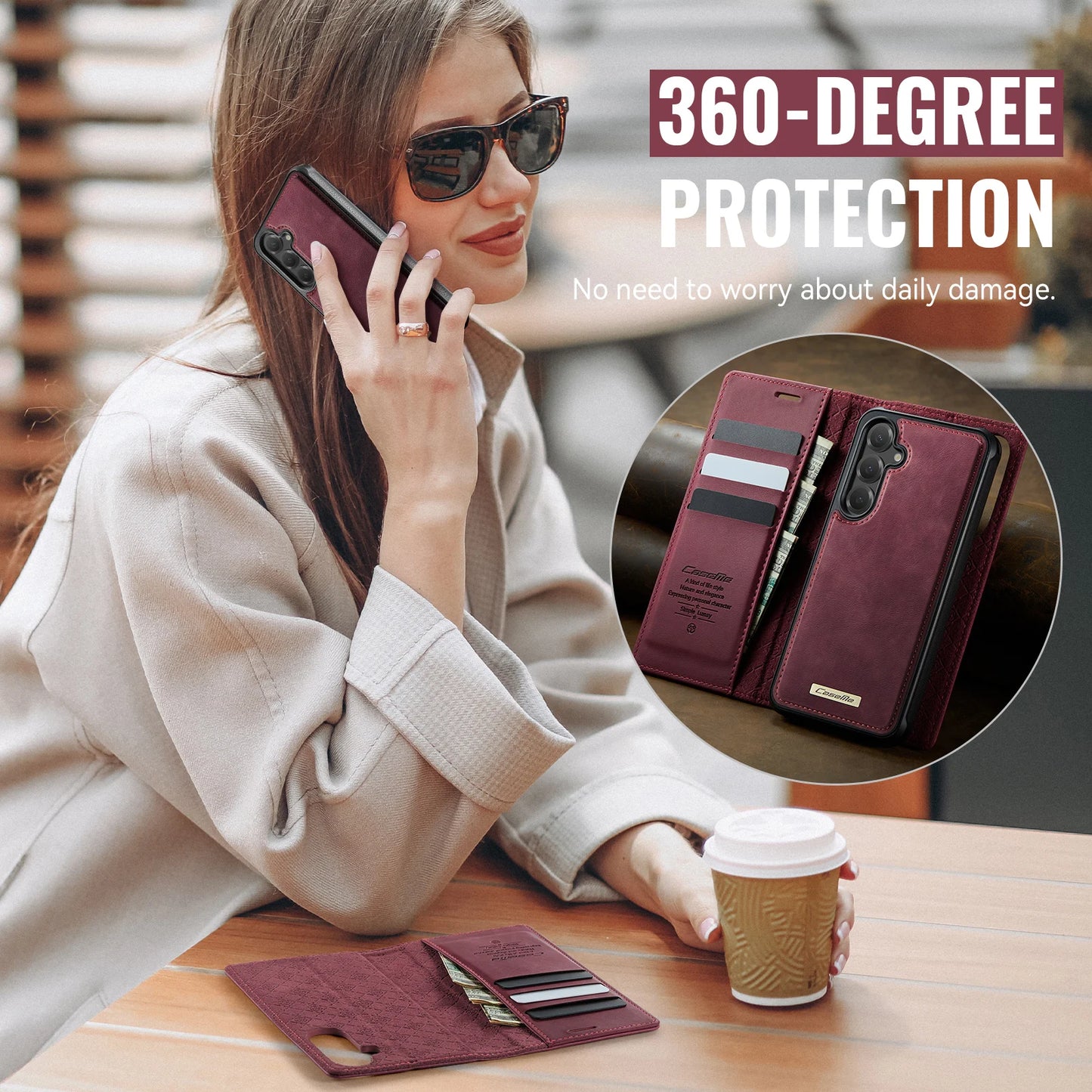 Magsafe Wireless Charging Leather Wallet Case for Samsung Galaxy