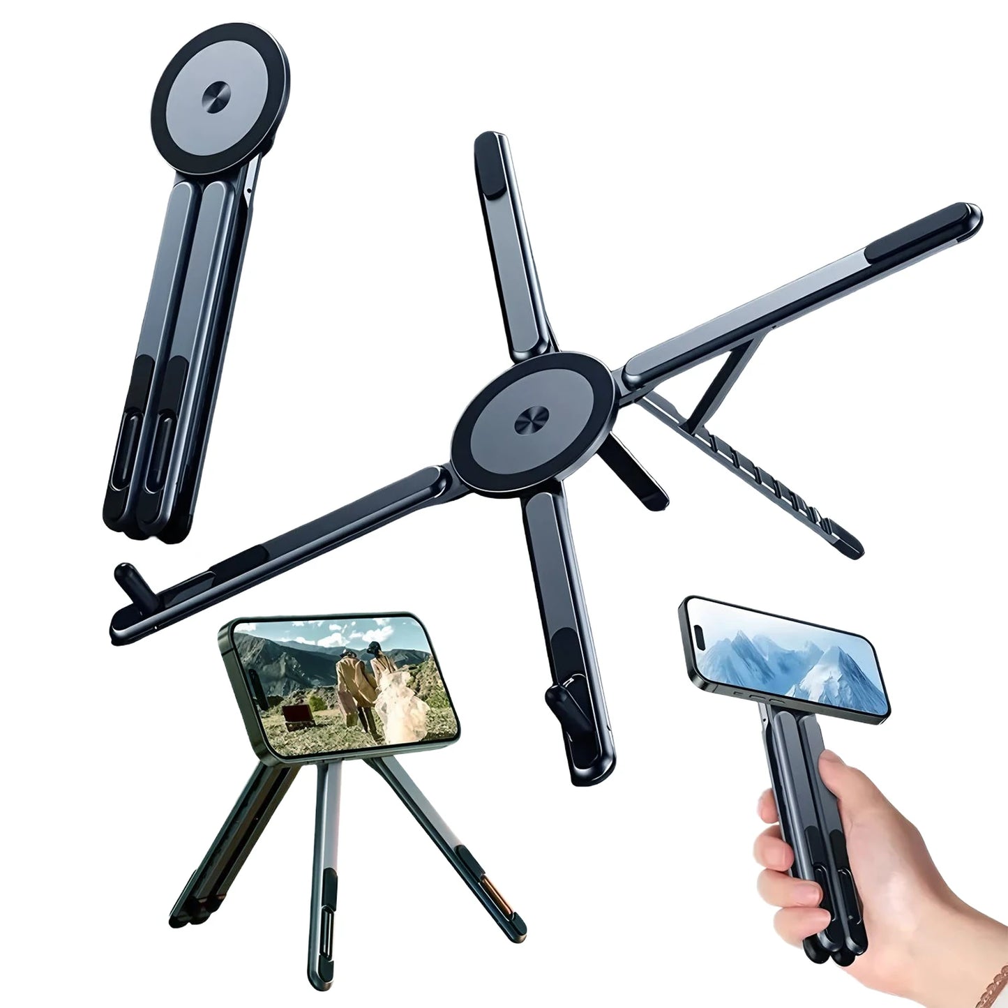 VoltEdge FlexMount Adjustable Folding Phone & Tablet Stand