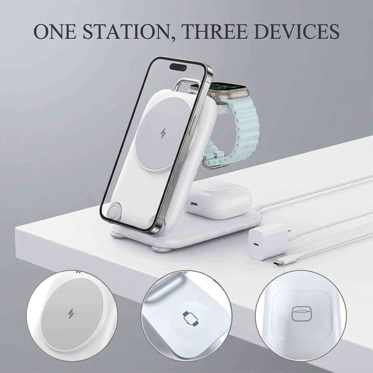 VoltEdge™ 3-in-1 Foldable MagSafe Travel Charging Hub