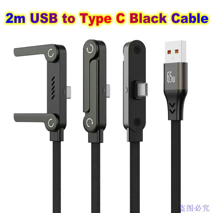 USB Type C Flat Charger Charging Cable C Kick Cable Stand Invisible