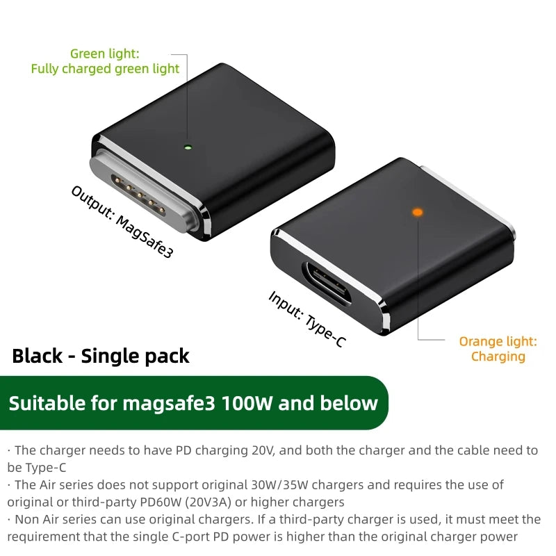 100W PD Type-C to MagSafe 3 Magnetic Fast Charging Adapter