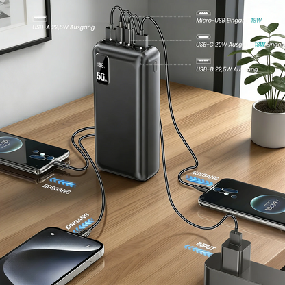 Hganus 50000mAh Power Bank QC PD3.0 22.5W Fast Charging Type