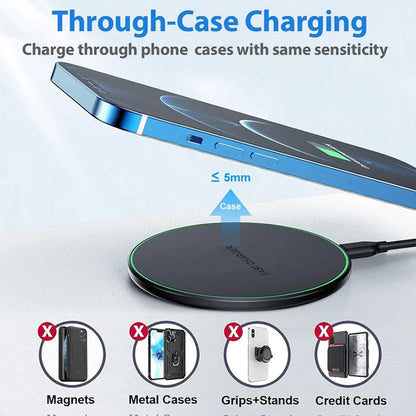 Fast Wireless Charger Stand Compatible with iPhone 17 16 15 14 13 12 11 X XR,