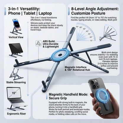 VoltEdge FlexMount Adjustable Folding Phone & Tablet Stand