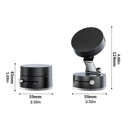 VoltEdge™ Mini Vacuum Suction Magnetic Car Phone Holder | 360° MagSafe Dashboard & Windshield Mount