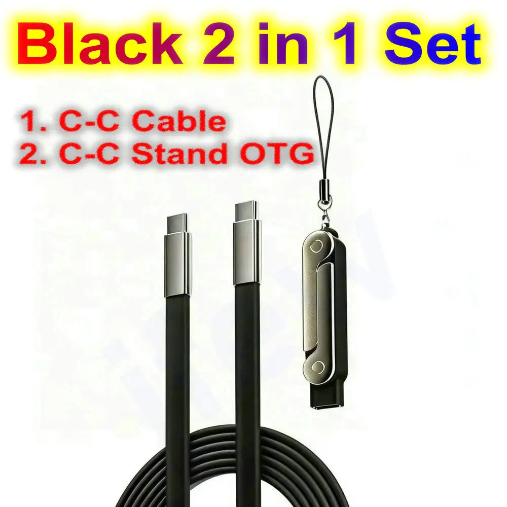 USB Type C Flat Charger Charging Cable C Kick Cable Stand Invisible