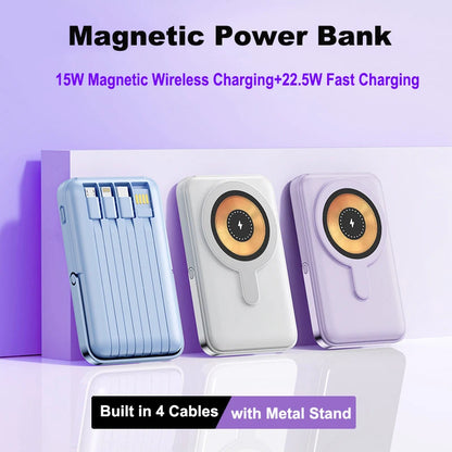 20000mAh Magnetic Power Bank with Cable Stand Wireless