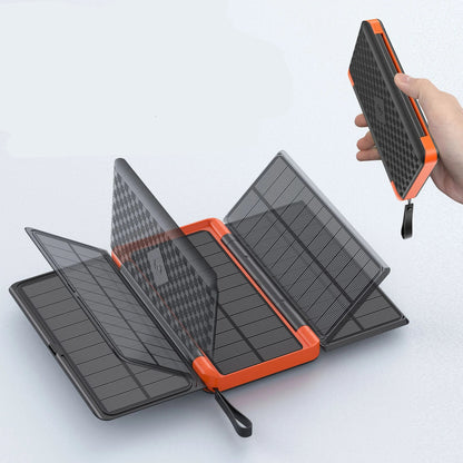 20000mAh Outdoor Solar Power Bank with 3 Solar Panel Qi Wireless