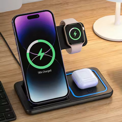3-in-1 Wireless Charger for Mobile AirPods Pro Fast Charging Station