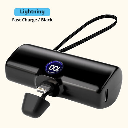 Fast Portable Charger Type C or Lightning Power Bank Compact
