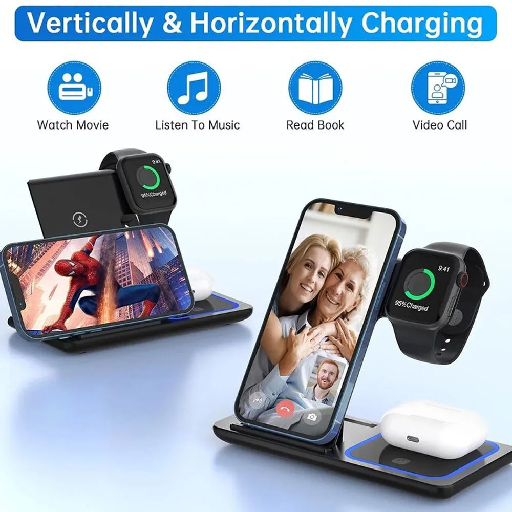 3-in-1 Wireless Charger for Mobile AirPods Pro Fast Charging Station