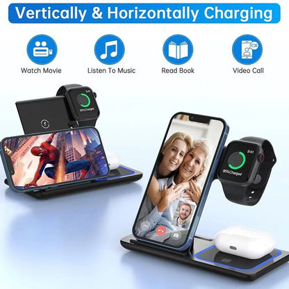 3-in-1 Wireless Charger for Mobile AirPods Pro Fast Charging Station