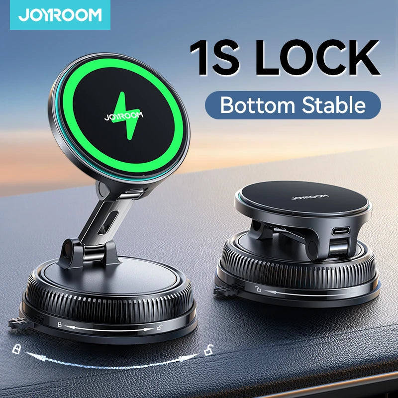 Magnetic Car Mount Charger Vacuum Gel 2-in-1 Strong Suction