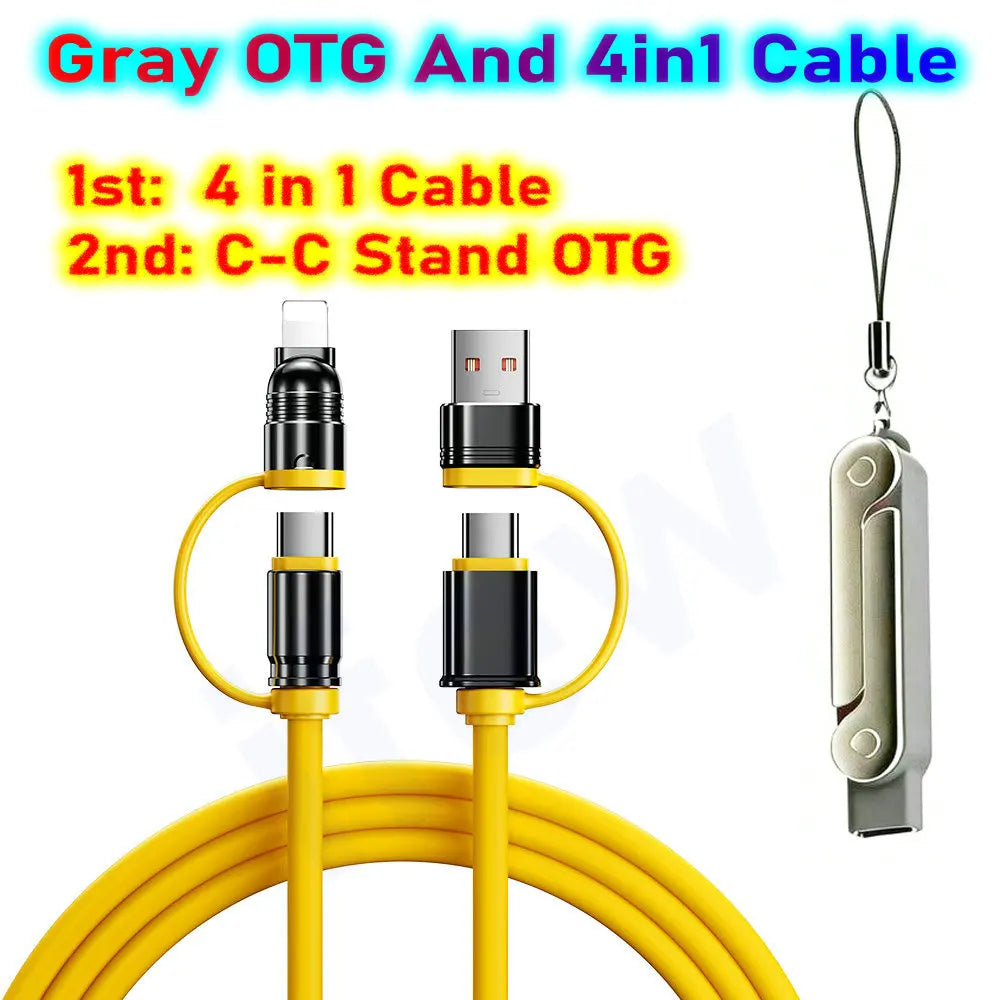 USB Type C Flat Charger Charging Cable C Kick Cable Stand Invisible