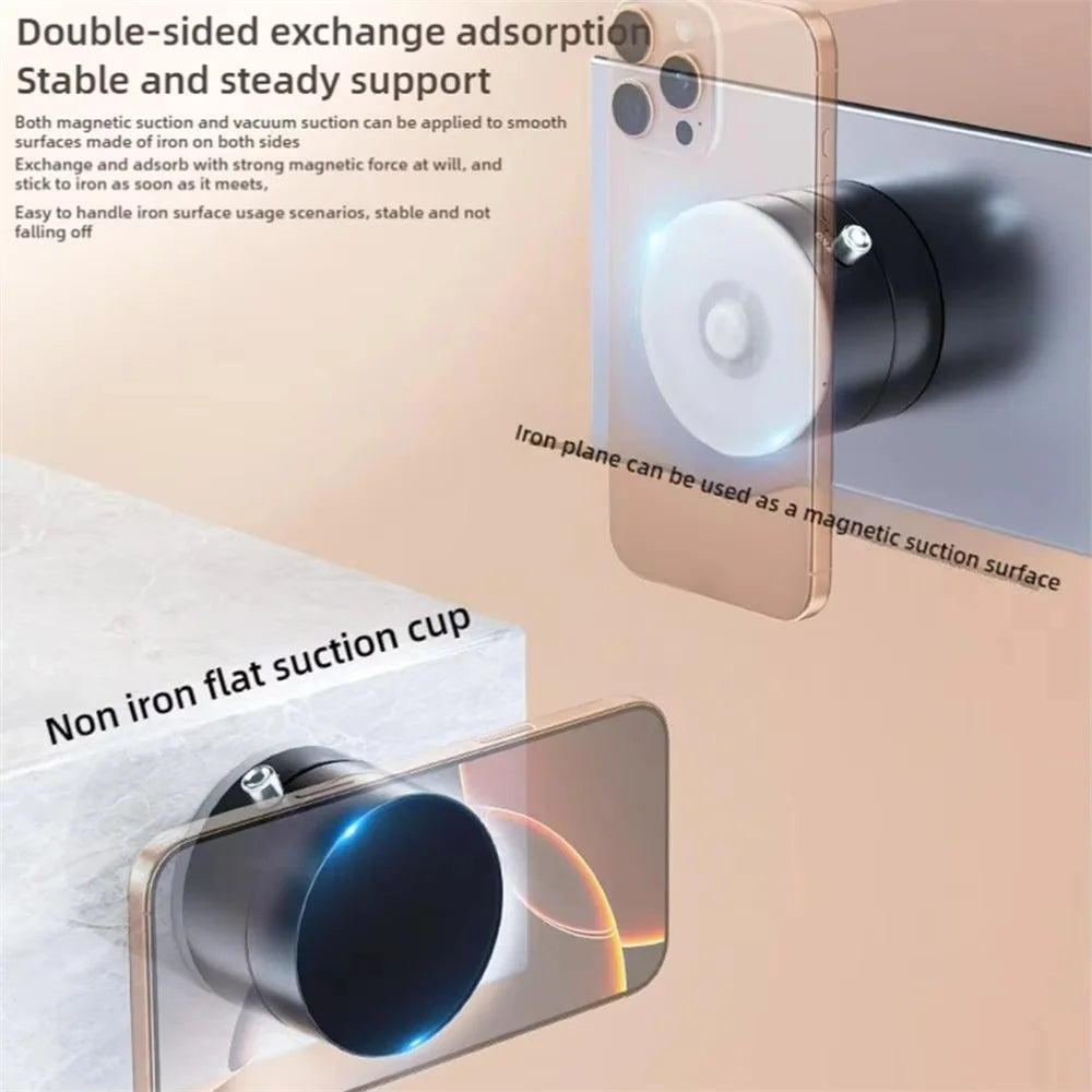 VoltEdge™ Mini Vacuum Suction Magnetic Car Phone Holder | 360° MagSafe Dashboard & Windshield Mount