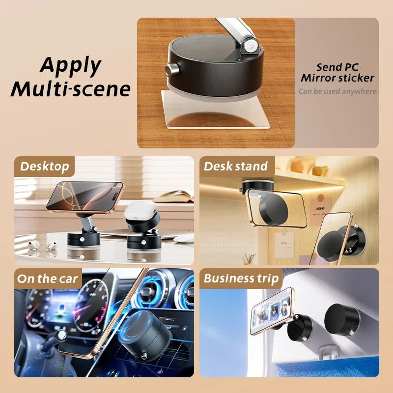 VoltEdge™ Mini Vacuum Suction Magnetic Car Phone Holder | 360° MagSafe Dashboard & Windshield Mount