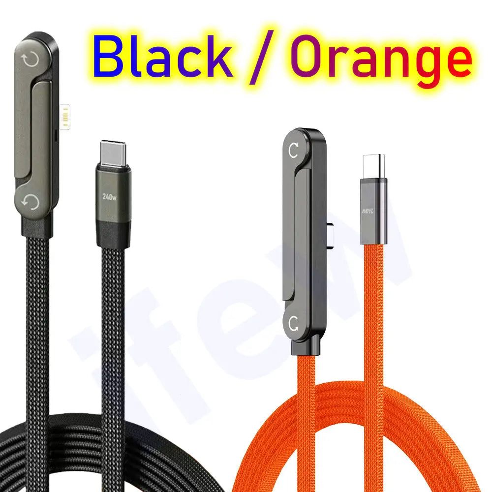 USB Type C Flat Charger Charging Cable C Kick Cable Stand Invisible