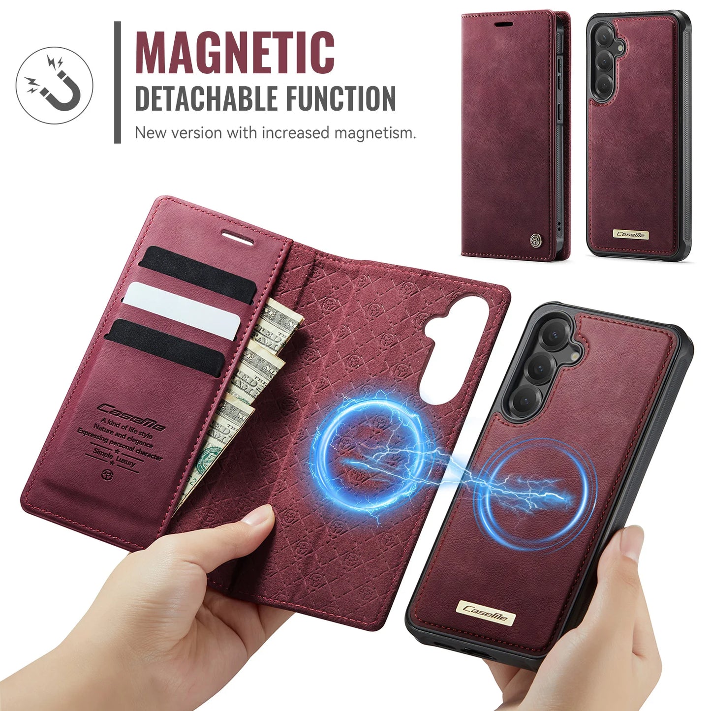 Magsafe Wireless Charging Leather Wallet Case for Samsung Galaxy