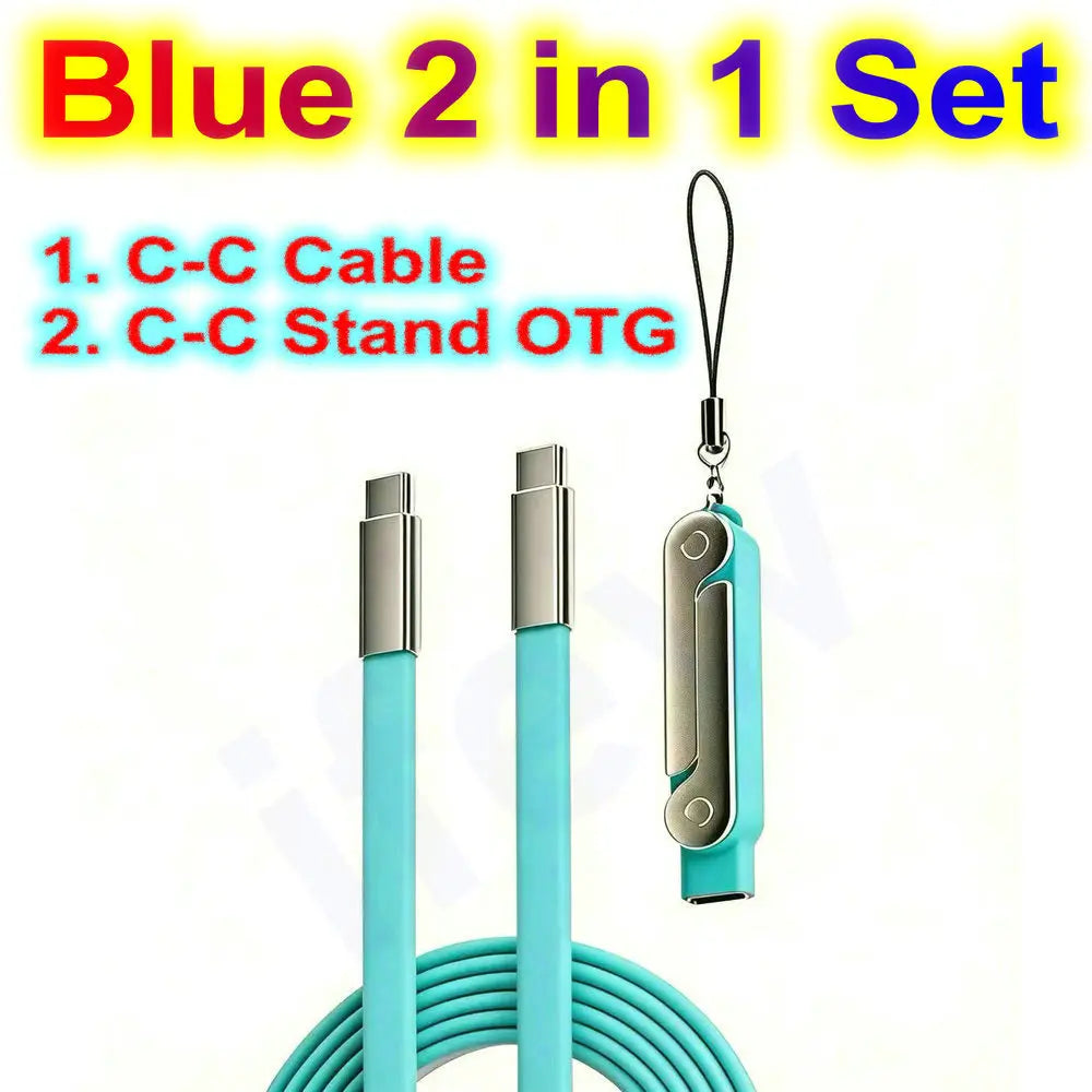USB Type C Flat Charger Charging Cable C Kick Cable Stand Invisible