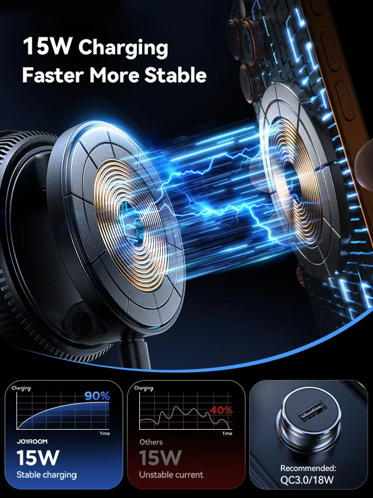 Magnetic Car Mount Charger Vacuum Gel 2-in-1 Strong Suction