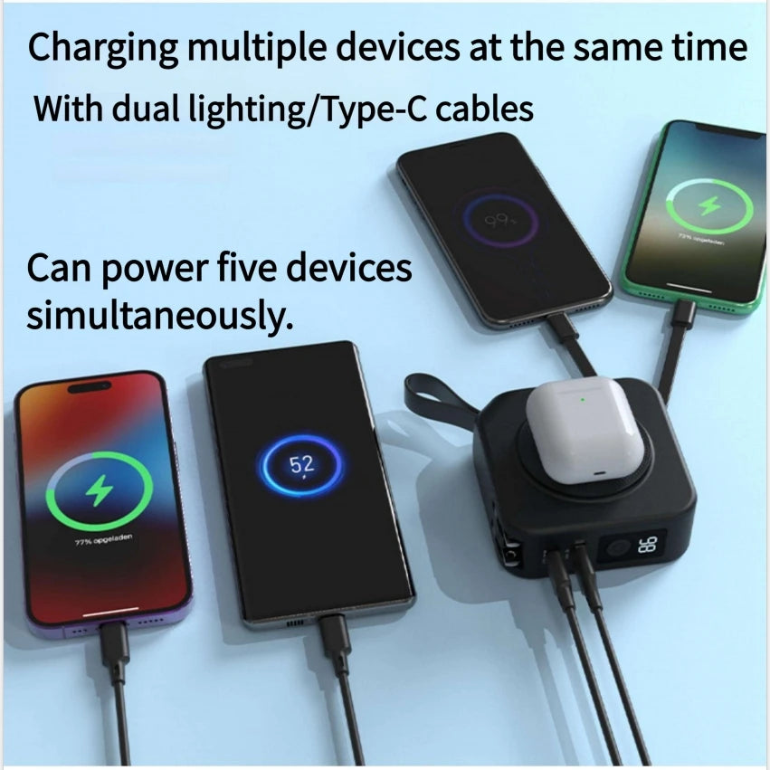 Magnetic Wireless Charging Bank 10000mAh PD22.5W Built-in Cable