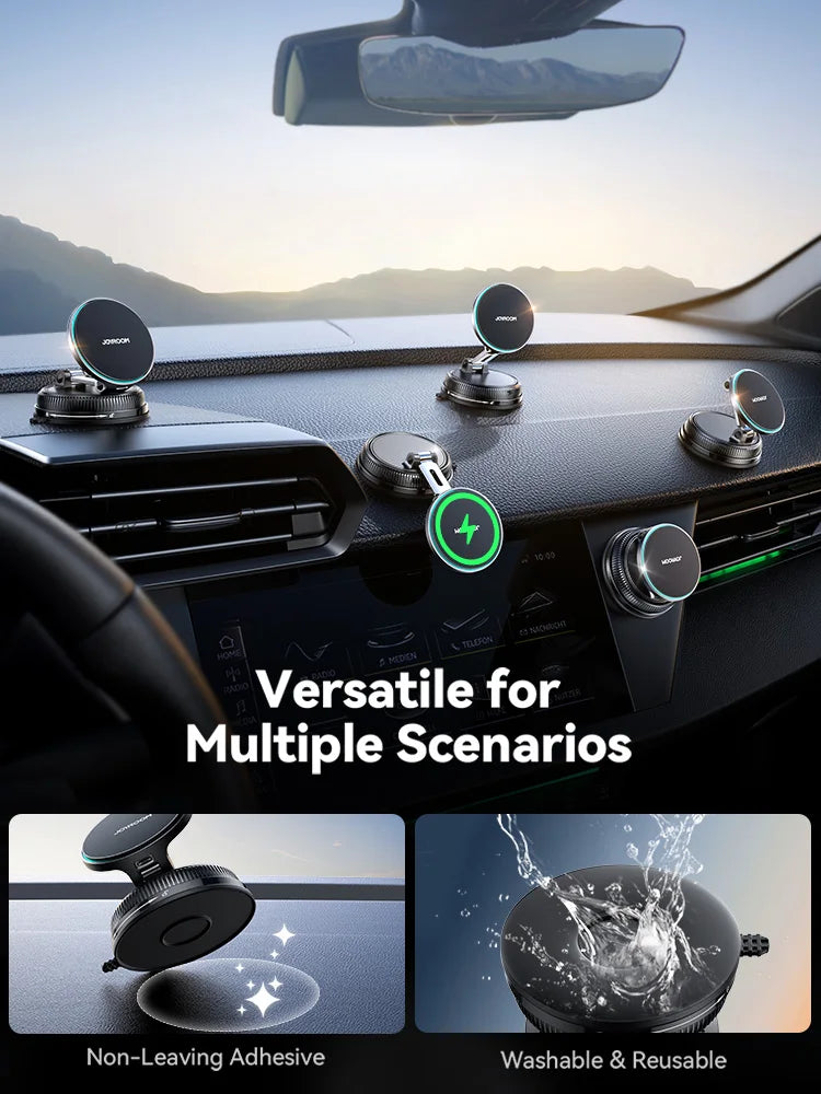 Magnetic Car Mount Charger Vacuum Gel 2-in-1 Strong Suction