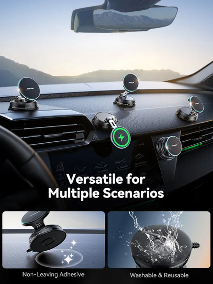 Magnetic Car Mount Charger Vacuum Gel 2-in-1 Strong Suction