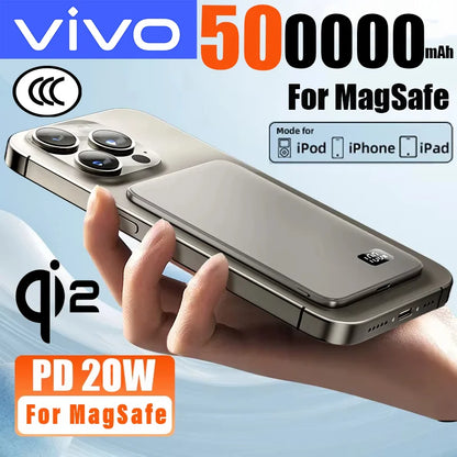 50000mAh Ultra Thin Power Bank for MagSafe Magnetic Wireless