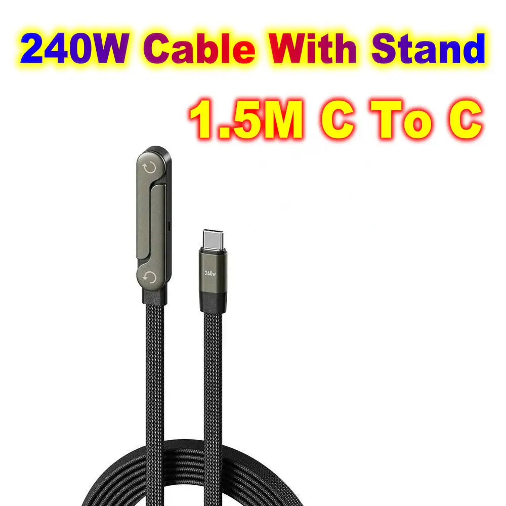 USB Type C Flat Charger Charging Cable C Kick Cable Stand Invisible