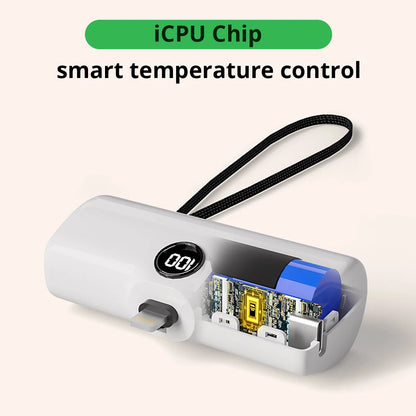 Fast Portable Charger Type C or Lightning Power Bank Compact