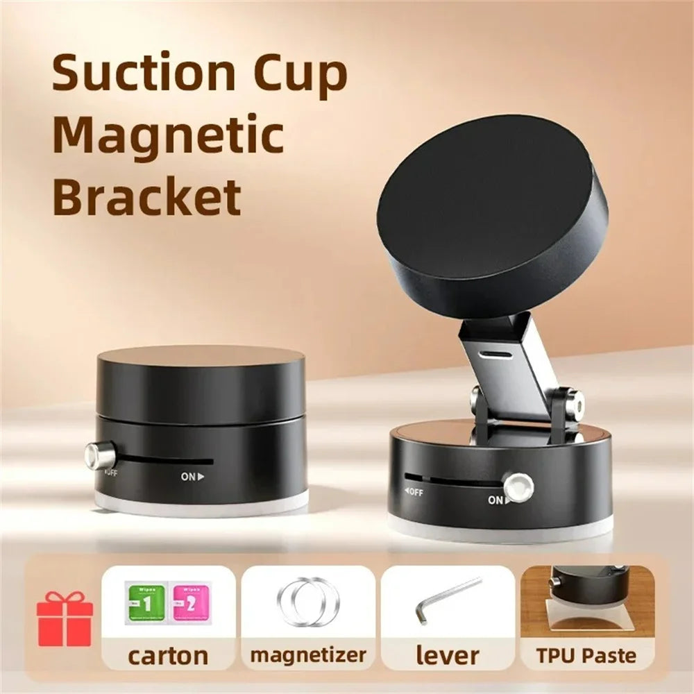 VoltEdge™ Mini Vacuum Suction Magnetic Car Phone Holder | 360° MagSafe Dashboard & Windshield Mount