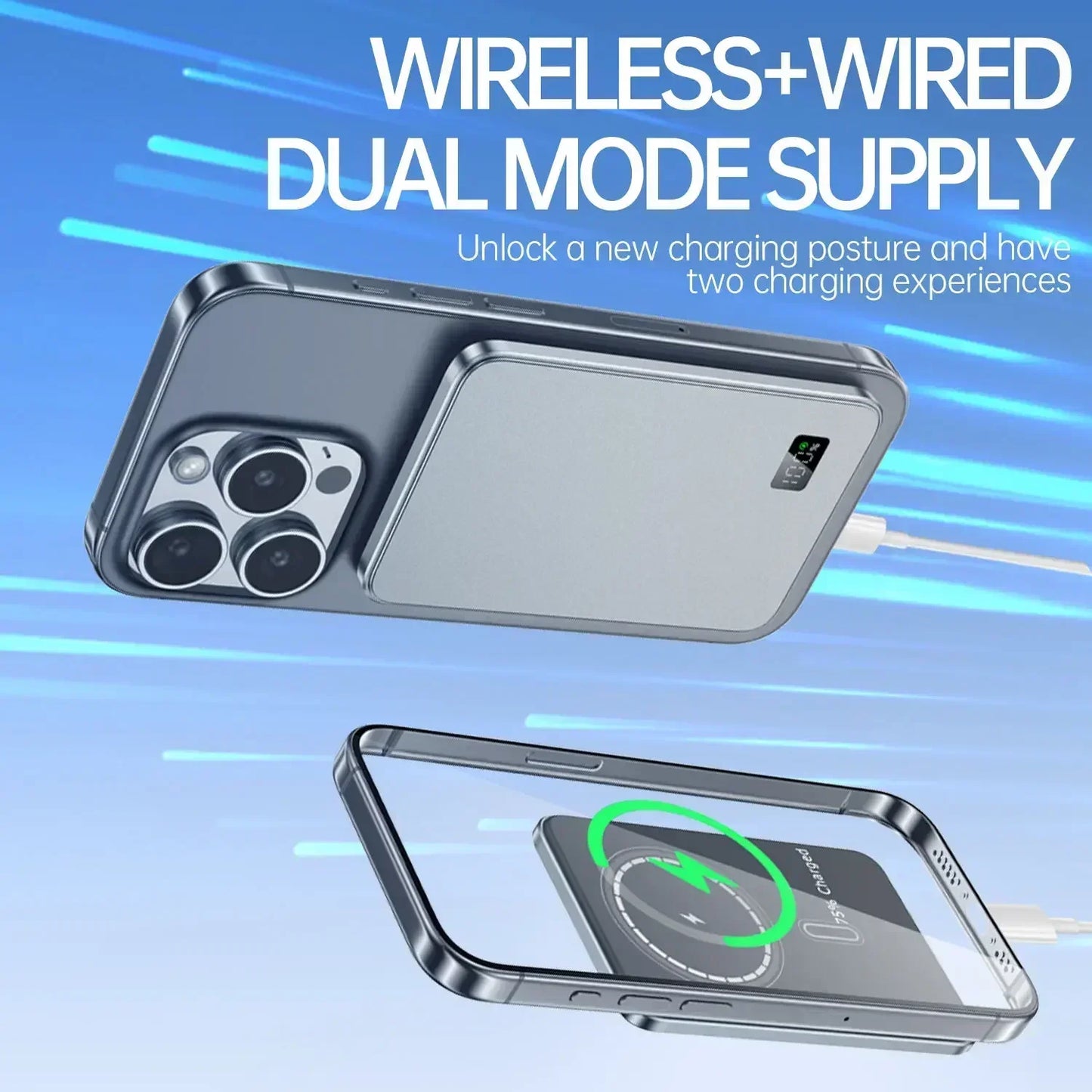 50000mAh Ultra Thin Power Bank for MagSafe Magnetic Wireless
