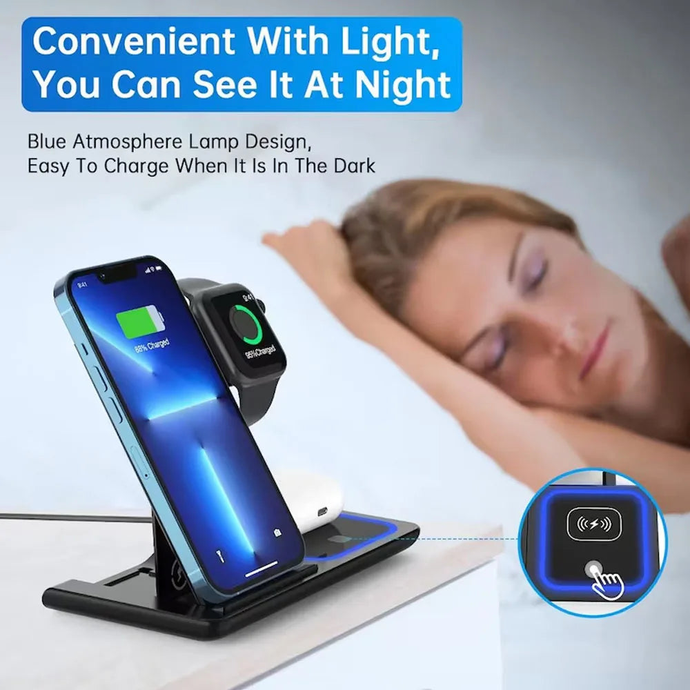 3-in-1 Wireless Charger for Mobile AirPods Pro Fast Charging Station