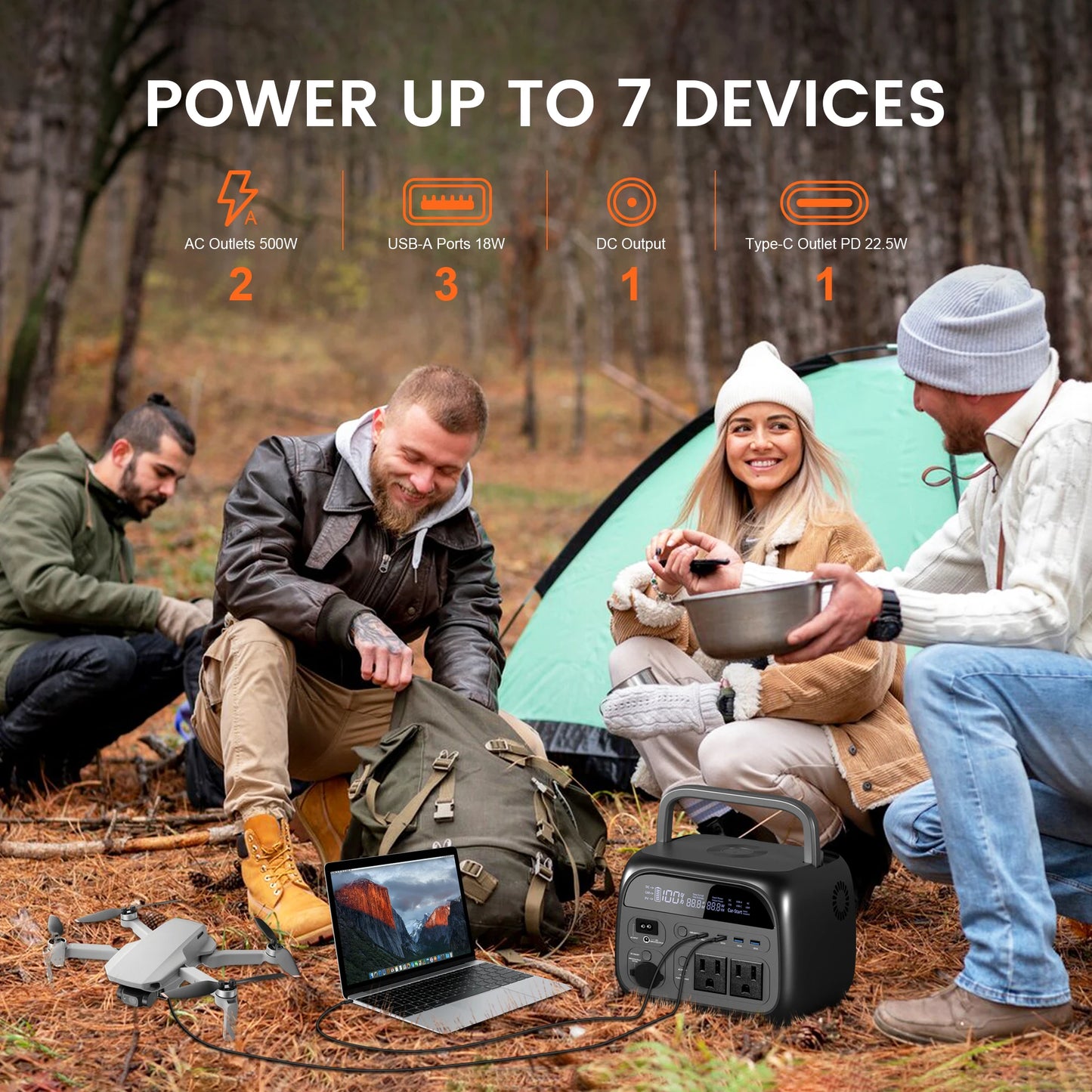 AP400 500W Solar Generator Portable Power Station 345Wh LiFePO4