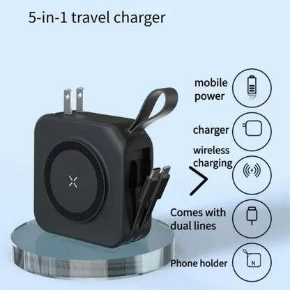 Magnetic Wireless Charging Bank 10000mAh PD22.5W Built-in Cable